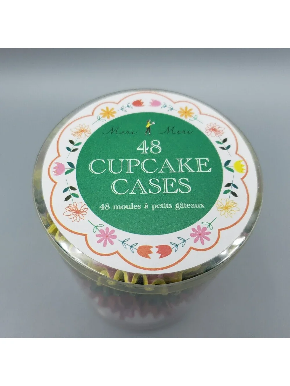 Meri Meri Cupcake Cases Floral Spring Easter Hop To It Bright Color NIB 48 Count